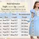 Princess Cinderella Costume for Girls Kids Cosplay Dress Carnival Halloween Party Outfit (Blue)