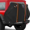 Bike Cover for Transport on Rack,600D Waterproof &Tear resistant Bicycle Covers for 1,2 Bikes on Rear Bike Rack,Heavy Duty Rain Dust with Night Reflective Handle for Car Hitch Travel