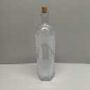 Large Clear Decorative Glass Bottle with Spout and Cork, 32oz, 1 Bottle - Design: Kristal (3in X 11.9in)