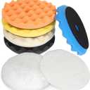 Autolock 6" Buffing Polishing Pads, 7Pcs 6Inch (150mm) Waffle Foam Buffing Pad, Wool Pad Kit for 6 in Backing Plate, Car Polisher Boat Compounding, Polishing and Waxing