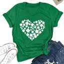 St. Patrick Day Shirt Women Irish Shamrock Shirts Patrick Clover Tshirt Shenanigans Lucky Tops (XL)