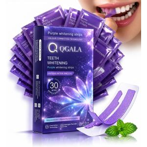 Purple Teeth Whitening Strips, Teeth Whitening Strips Removes Yellow Stains & Bad Breath, Gentle Teeth Whitening in 30 Minutes, Enamel Safe for Sensitive Tooth, Non-Slip Mint, 28 Strips (28 Strips)