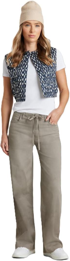 Unionbay Women's Wide Leg Drawcord Twill Pant (13)