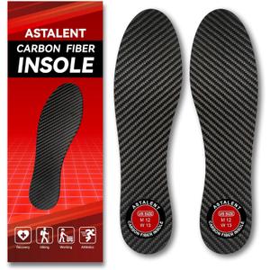 Carbon Fiber Insole 1 Pair, Rigid Thin Foot Plate Shoe Insert for Men Women, Support Turf Toe, Foot Fractures, Morton's Toe, Morton Extension, Hallux Rigidus and Limitus - Alternative to Post Op Shoe (Black-1 1 Pair (Left + Right))