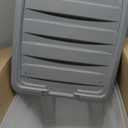 Amazon Basics Plastic Storage Bins with Latching Lids, Stackable, 32 Quart, Clear/Grey, Set of 6
