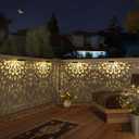 Solar Fence Lights 6 Pack Solar Deck Step Wall Lights Outdoor Waterproof LED Decorations Warm Yellow Light Decorative Lighting for Garden, Front Door, Backyard (Black 1)