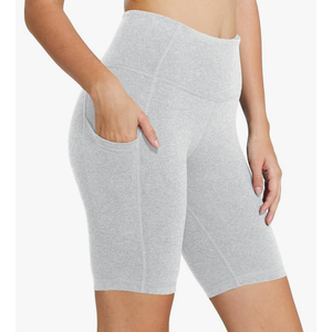 baleaf Women's 8"/ 5"/ 3" Biker Shorts High Waist Yoga Workout Gym Running Volleyball Spandex Shorts with Pockets Size L