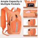 Small Hiking Backpack 15L- Lightweight Packable Foldable Backpack for Travel Camping Outdoor Commute, Compact Rucksack for Women Men (Orange)