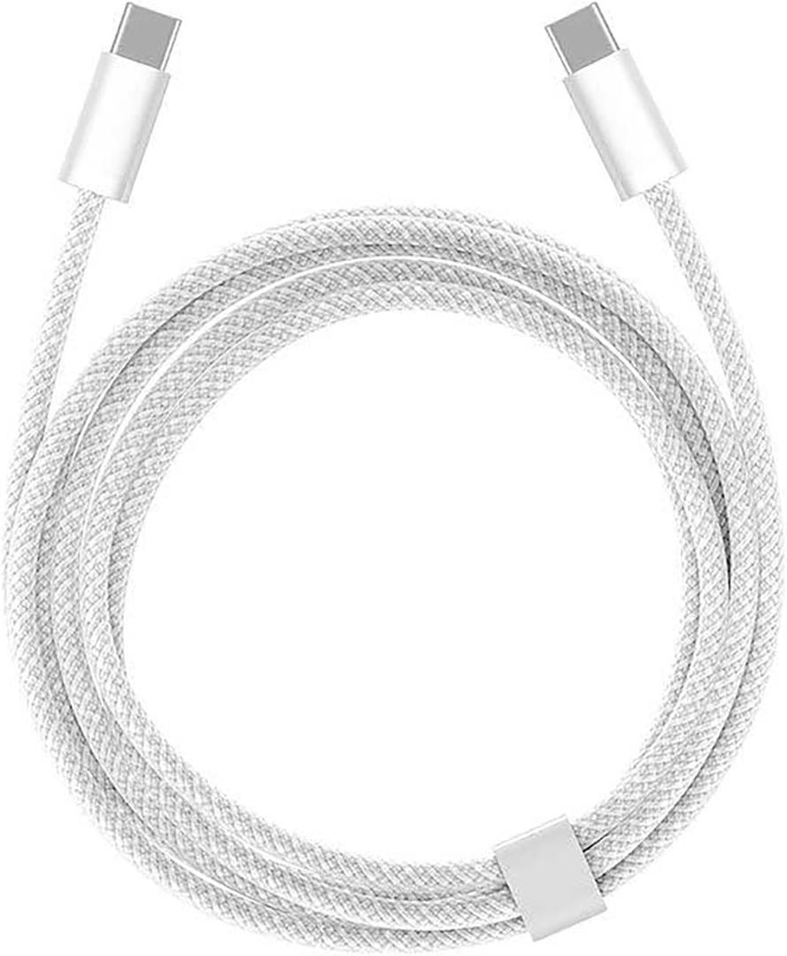 New AirPods 4,AirPods Pro 3 Charging Cable, USB C to USB C Woven Cable for AirPods Pro (2nd/3rd Gen) Wireless Earbuds, iPhone 15/16/17, 15 16 17 Pro Max, 15/16 Plus, 17E/16E, 17Air, Charger Cord
