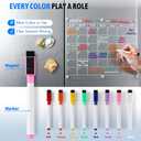 Acrylic Fridge Calendar, Magnetic Monthly Planner with 8 Color Markers, Clear Dry Erase Board for Events/Meetings/Shopping Lists - 14.5 * 11.5''