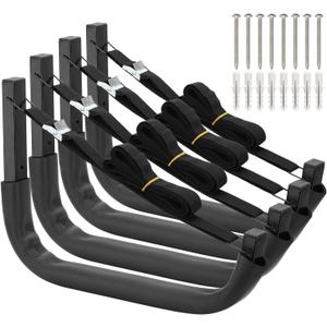 Kayak Storage Hooks, Wall Mount Garage Canoe Storage Hangers for Kayaks or Paddleboards, Heavy Duty Wall Rack