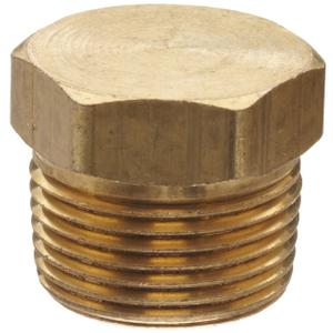 Anderson Metals - 06121-12 Brass Pipe Fitting, Cored Hex Head Plug, 3/4" Male Pipe