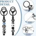 Tondiamo 24 Pcs Beadable Keychain Bars Keychain Making Kit