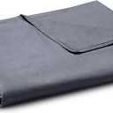YnM Exclusive Cotton Duvet Cover for Weighted Blankets with 16 Strings (Dark Grey, 60"x 80")