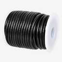 GENIQUE Real/Genuine Round Leather String Cord for Necklace, Bracelets, Jewellery, Braiding (3mm, Black)