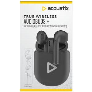 Acoustix AudioBuds+ True Wireless Earbuds with Charging Case - Black