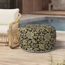 Outdoor Inflatable Stool Ottoman D31”xH14”, All Weather Portable Footrest Stool, Furniture Stool Ottomans for Home Garden Beach, Jacobean Black
