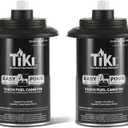 TIKI Torch Replacement Canister Set of 4 Refillable Metal Torch Fuel Canisters with Easy Pour System, 12 oz Weather-Resistant Outdoor Lighting Accessories for Patio, Garden & Deck