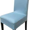 4 Pieces Spandex Stretch Washable Dining Room Chair Cover Protector Seat Slipcovers for All Seasons (Light Blue, 4)