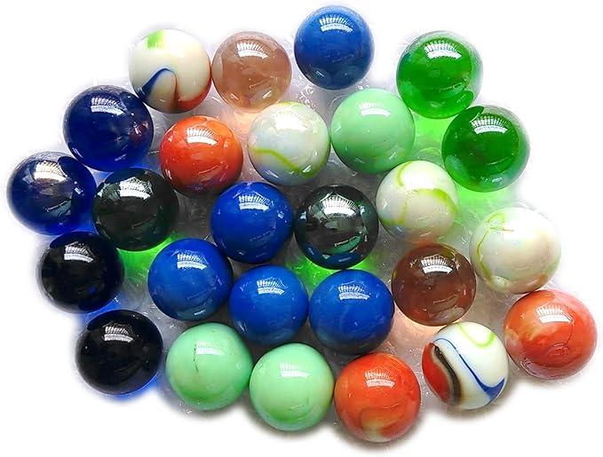 12pieces Assorted Color 1" Shooter Marbles, Glass Assorted Colors Round Marble Toy, Variety of Patterns Marbles Bulk for Kids Marble Games, DIY and Home Decoration
