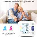 P PANACARE Wrist Blood Pressure Monitor for Home Use, Large LCD Backlit Display, Portable and Lightweight, 298 Memory Storage for 2 Users with Carrying Case
