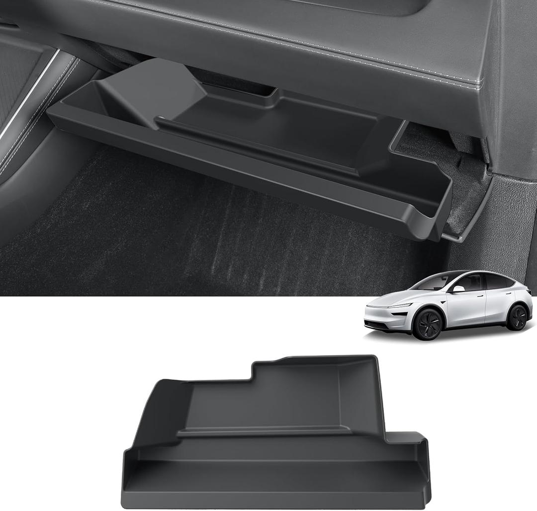 LUCKEASY Glove Organizer for Tesla Model Y Juniper 2025 2026 Glove Box Storage Box Tray Organizer Accessories TPE Storage Tray Black