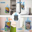 Trash Bags Holder,Plastic Bag Holder,Large Capacity Grocery Bags Holder,Shopping Bags Storage,Garbage Bag Holder,Breathable Mesh Small Trash Bag Organizer Dispenser (Blue)