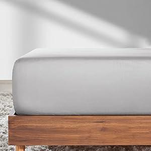 California Design Den Queen Fitted Sheet Only Deep Pocket Cotton, 1 Pc 100% Cotton Fitted Sheet Queen, No Pop-Off Elastic, Durable Sateen Weave, Queen Bottom Sheet 