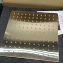 Gold Shower System, 10'' Square Rainfall Shower Head with Handheld Combo Spray, Bathroom Brushed Gold Shower Faucet Set with Valve, 59'' Shower Hose, Shower Trim Kit and Diverter, Wall Mounted