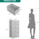 YITAHOME Dresser with 4 Drawers, 17.7"D x 11.8"W x 37.4"H