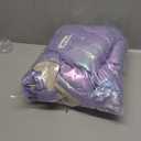 Lovekider Winter Coat for Girls Puffer Jacket, Size 6 7 Kids, Metallic Shine Hooded Outwear for Outdoor and Indoor Purple