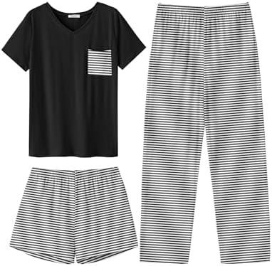 Ekouaer Women's 2 Piece Pajama Set Short Sleeve Sleepwear Pj and Shorts Pants Pjs with Pockets XL Ekouaer Women's 2 Piece Pajama Set Short Sleeve Sleepwear Pj and Shorts Pants Pjs with Pockets XL