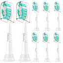 Replacement Toothbrush Heads Compatible with Philips Sonicare：9 Pack Soft Replacement Electric Brush Head for 4100 5100 6100 HX9023/65 W Optimal Control Snap-on System（B&W）