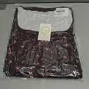 Dressmine Women Casual Pajamas Set 2 Piece PJs Sexy Square Neck Long Sleeve Tops Cute Pants Sets Srping PJ Clothes Coffee-Pink Flower,S (Brown, S)