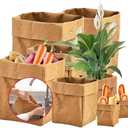 Multiuse Kraft Paper Bags for Office and Home - 4 Sizes, Washable, Study, Degradable - Perfect for Live Plants, Onion Storage, Potatoes - 8pcs/Set
