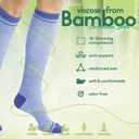 Compression Socks Women & Men, 15-20 mmHg Bamboo Viscose Knee High Soft Support for Flying Travel Daily (Small-Medium, I7-3pairs (Purple&lavender&turquoise))