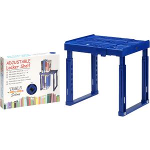 Adjustable Locker Shelf Strong ABS Plastic - Width Adjusts from 8"-12.5" & Height Adjusts from 10"-14" - Patented Design - (Blue) Adjustable Locker Shelf Strong ABS Plastic - Width Adjusts from 8"-12.5" & Height Adjusts from 10"-14" - Patented Design - (Blue)