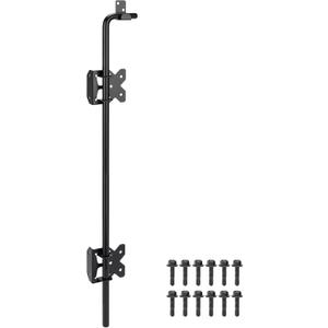 Heavy Duty 36 Inch Cane Bolt Gate Drop Rod Gate Stopper Hardware, Wooden Fence Latch for Gates, Metal Gates Doors Stopper for Gate Ground, Wrought Iron Gate Latches, Black Finish, 1 Pack