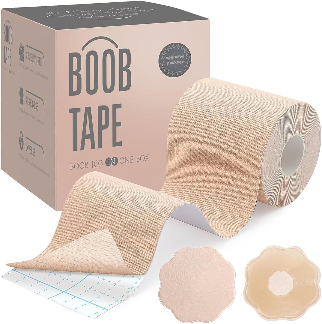 Tripsky XL Breast Lift Tape, BoobTape for Large Breasts,Body Tape for Fashion,Athletic Tape Boobtape &NippleCover for A-G Cup