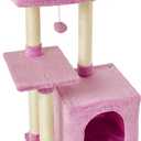 FISH&NAP Cute Cat Tree Kitten Cat Tower for Indoor Cat Condo Sisal Scratching Posts with Jump Platform Cat Furniture Activity Center Play House Pink