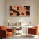 Modern Brown Geometry Art Wall Decor 24x48 Inch Bedroom Office Decor