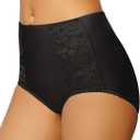 Bali Double Support, Women's Cool Comfort Underwear, Full Coverage Brief Panty (Large, Black)
