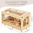 Wooden Hamster Cage with Acrylic Board Base, 31.5" (31.5"L x 15.8"W x 19.7"H)