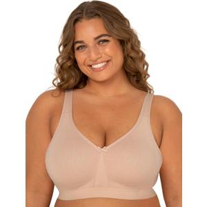Fruit of the Loom Women's Fit for Me Collection: Plus-Size Wireless Bra - Soft Cotton Comfort & Support (44DDD)