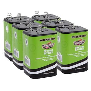 Interstate Batteries 6V HD Lantern Flashlight Battery (6-Pack) 6 Volt 7000 mAH Square Shape Beam Light (Spring Terminals) Camping, Hiking, Household, Lamps, Outdoors (DRY1403)