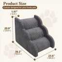 Large Dog Stairs with Handrail, Extra Wide Dog Steps for High Bed & Couch, Grey, Size: 20'' *33''*18''