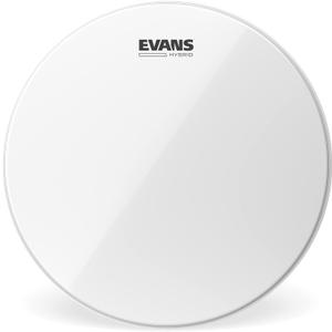 Evans Hybrid Drumhead - Hybrid Marching Snare Drum Head - For Sensitivity, Dynamic Range - Enhances Projection, Durability - White, 14 Inch