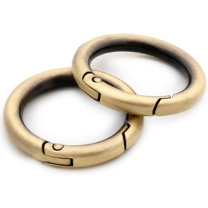 O Ring Spring, 10 PCS Opening Snap Trigger Clip Buckle Charm Purse Making (Brushed Brass,1")