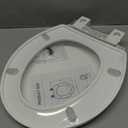 Round Toilet Seat, Standard 16.5 Slow/Soft Close Round Toilet Seat for Round Toilets, No-Slam Quiet-Close Lid, Easy-to-Install, White, Durable Never-Loosen Design