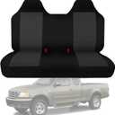 ESMING Front Bench Seat Cover with Molded Headrests Fit for Ford F-150 1999-2004, Thickened Waterproof Oxford Cloth, Solid Bench Seat Protector, Easy to Clean